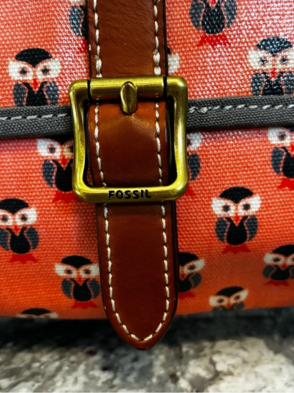 Fossil Owl Print Crossbody - Picture 5 of 15
